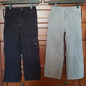 EUC Gymboree Boy Corduroy Pants 1 Black and 1 Gray